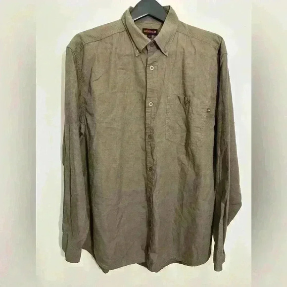 Wolverine Mens Button Down Shirt Long Sleeve Mesh Cotton Brown Size XL - Picture 1 of 5